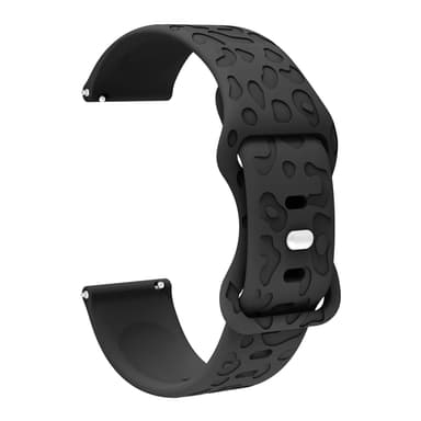 20 mm silikone urrem til Samsung Galaxy Watch 6, Amazfit GTS 3, Ticwatch Sort