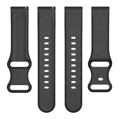 20 mm silikone urrem til Samsung Galaxy Watch 6, Amazfit GTS 3, Ticwatch Sort