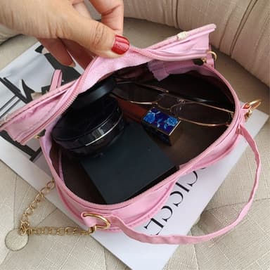 Heart Heart Shape BlomDekor Håndtaske Crossbody Taske - hvid