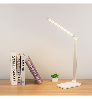 LED-foldbar øjenbeskyttelsesbordslampe med 5 lystilstande Hvid