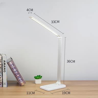 LED-foldbar øjenbeskyttelsesbordslampe med 5 lystilstande Hvid