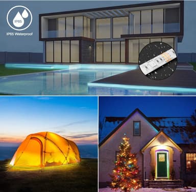 INF LED strip lys med RGB farveskift, Bluetooth app kontrol til TV, rum IP65 Sort 5 m