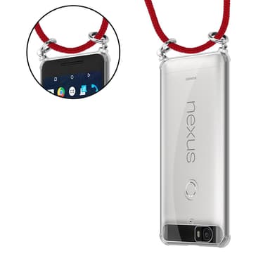 Huawei Google NEXUS 6P Etui Cover Kæde (Rød)