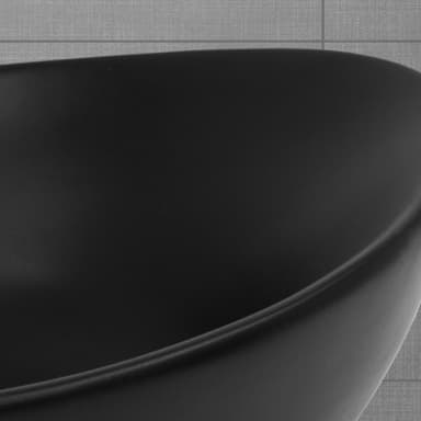 ML Design keramisk vask sort mat 41x33,5x14,5cm, oval