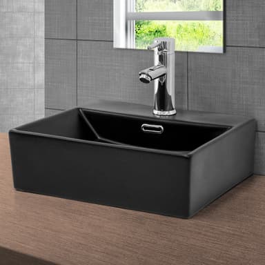 ML-Design håndvask keramik sort 415x365x130mm