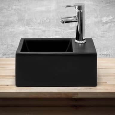 ML-Design keramisk håndvask sort mat, 35,5x20,5x12,5 cm, rektangulær