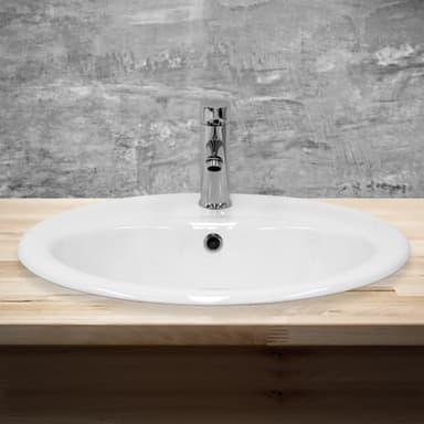 ML-Design keramisk vask hvid blank 57x19,5x48,5cm oval