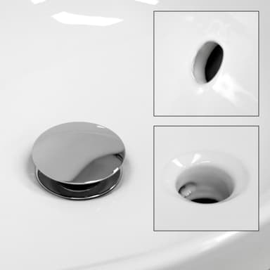 Keramisk vask til bordplade med håndvask 590 x 390 mm
