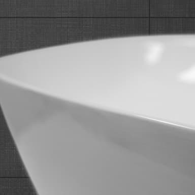 Håndvask oval form uden overløb 600x420x145 mm Hvid keramik