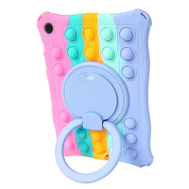 SKALO Samsung Tab A9+ Stødresistent Armor Popit silikone Cover - Rainbow