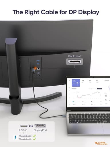 NÖRDIC 1,5 m USB-C til Displayport-kabel UHD 4K 60Hz DP 1,2 21,6 Gbps HDCP Alt Mode Over USB-C, aluminiumsstik Space Grey