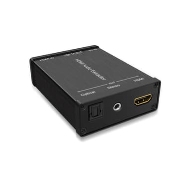 NÖRDIC HDMI Audio Extractor, 1xHDMI ind til 1xHDMI 4K/30Hz, Digital (Toslink), analog lyd (Stereo) ud. Til Xbox One, PS3/PS4, Apple TV, DTS, Dolby