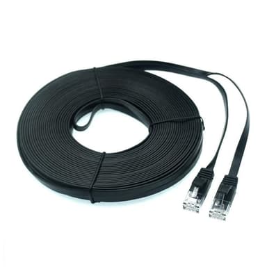 NÖRDIC Cat6 U / UTP flad netværkskabel 5m 250MHz båndbredde, 10Gbps overførselshastigheden sort