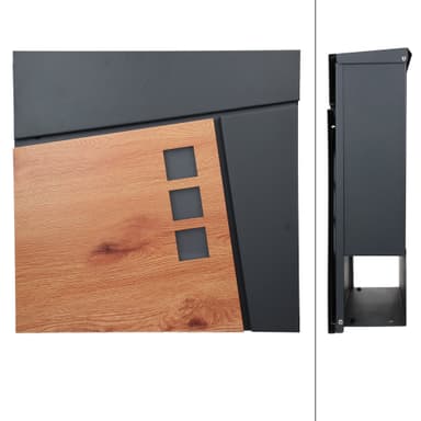 ECD Germany stående postkasse, sølv 120 cm rustfrit stål