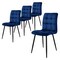 ML-Design Spisebordsstol sæt med 8, mørkeblå med metalben