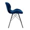 ML-Design 2 spisebordsstole med ryglæn, blå fløjl og metalben
