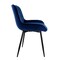 ML-Design sæt med 4 spisebordsstole - mørkeblå - retrostil