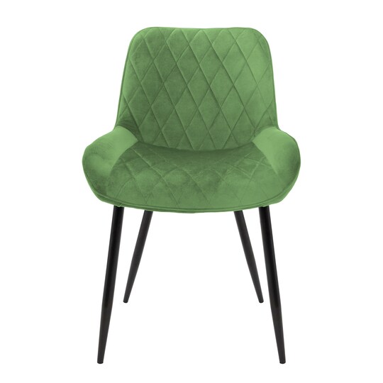 ML-Design 4 spisebordsstole, med ryg og armlæn, grøn fløjl