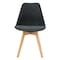 ML-Design 4 spisebordsstole med ryglæn, sort