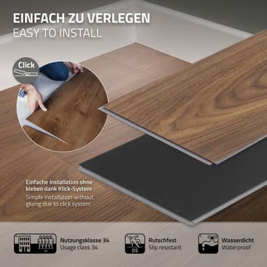 PVC-vinylgulv med kliksystem 4,2 mm til 1,5 m²