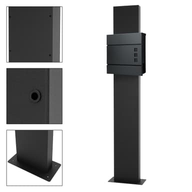 Postkasse med avisrum 37x10,5x36,5 cm antracit