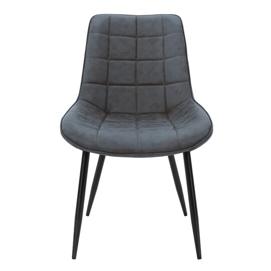 ML-Design 4 spisebordsstole med ryglæn, antracit med metalben