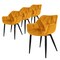 ML-Design Spisebordsstol sæt med 4 dele sennepsgul, metalben