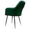 ML-Design spisebordsstole 2 stk, mørkegrøn, sædefløjl med sorte metalben