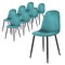 ML-Design Spisebordsstole sæt med 8 stk, petrol med metalben