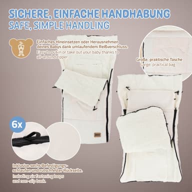 Joyz babyfodpose, creme, universal fodpose til babyautostol