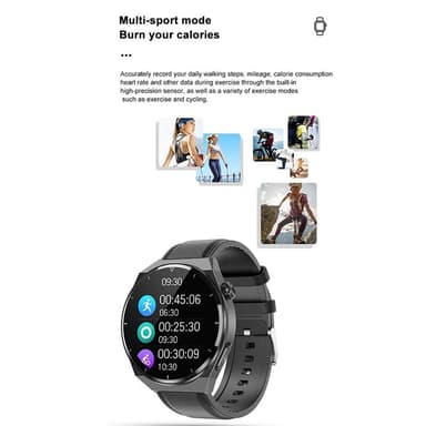 Smart ur med puls, søvnmonitor, skridttæller IP68 Sort