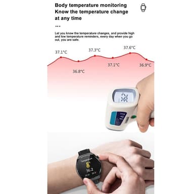 Smart ur med puls, søvnmonitor, skridttæller IP68 Sort