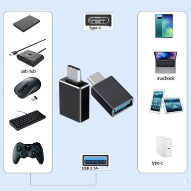 USB C USB 3.1 adapter aluminiumslegering Sølv