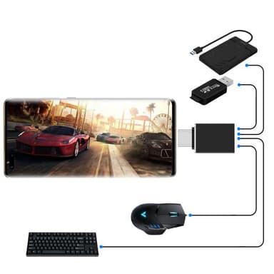 USB C USB 3.1 adapter aluminiumslegering Sort