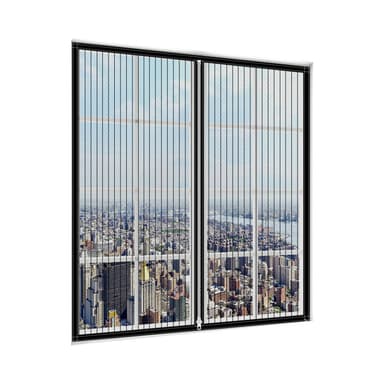 Vinduesskærm myggenet vindue mesh vindue med lynlås Sort 150x130 cm