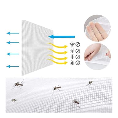 Vinduesskærm myggenet vindue mesh vindue med lynlås Sort 150x130 cm