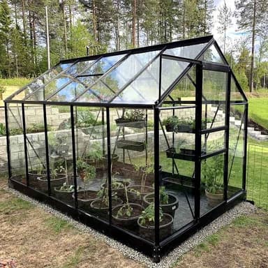 Lykke Drivhus Glas 6,2m2, sort