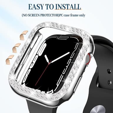 2-Pakke etui med skærmbeskytter til Apple Watch iWatch 3 sølv 44 mm