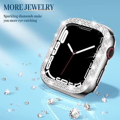 2-Pakke etui med skærmbeskytter til Apple Watch iWatch 3 sølv 44 mm