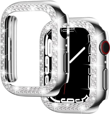 2-Pakke etui med skærmbeskytter til Apple Watch iWatch 3 sølv 44 mm