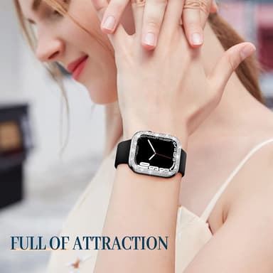 2-Pakke etui med skærmbeskytter til Apple Watch iWatch 3 sølv 44 mm