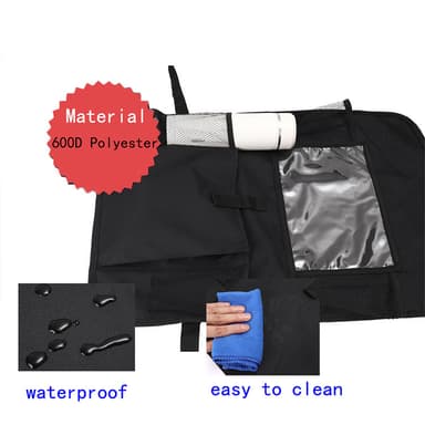 Oxford stof til bil bagsædet Organizer Kick Mats Protector Car Storage Organizer Sort