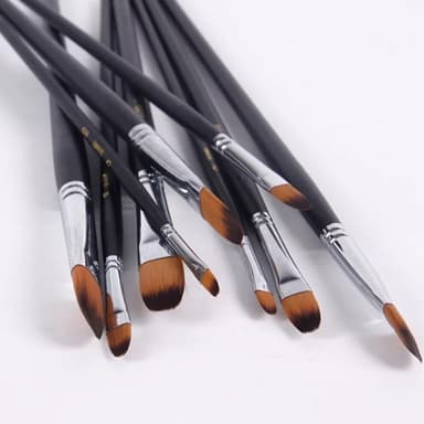 Nylon Pensel Pensler Maleri Akvarel oliemaling Akryl Gouache 9 stk