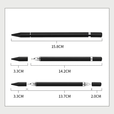 2 i 1 Stylus pen med skrivefunktion sort