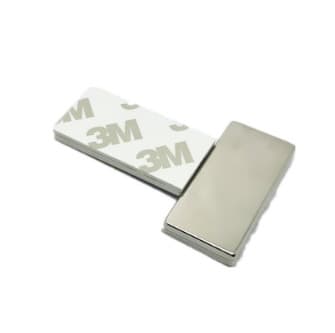 10-pak Super Stærk Firkantet Neodymium Magnets Disc med selvklæbende bagside Sølv 40 x 20 x 3 mm