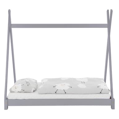 ML Design BedTipi 80 x 160 cm lamelbund, lysegrå