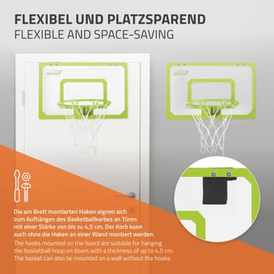 Hauki Mini basketballkurv til værelset, sæt med 3 bolde Ø16cm