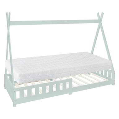 ML-Design Børneseng Tipi 90x200 cm Mint med koldskumsmadras