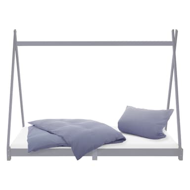 ML Design BedTipi 90x200cm med lamelbund, lysegrå
