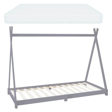 ML Design BedTipi 90x200cm med lamelbund, lysegrå